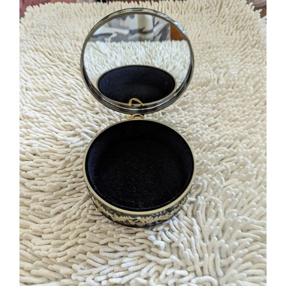 Round mirrored trinket box with autumn theme - Picture 2 of 11